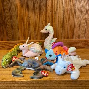 Ty Beanie Babies Aquatic Mystic Animals Lot of 6
